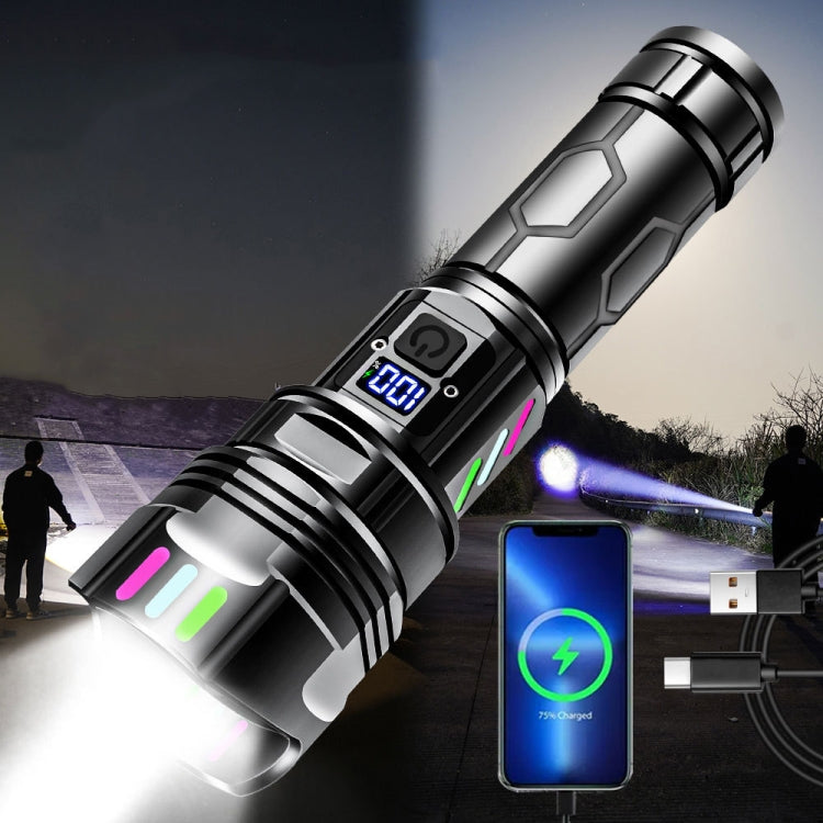 E-SMARTER A08 Flat Port Digital Display Fluorescent Strip Flashlight High Power LED Strong Light Flashlight - Battery Not Included
