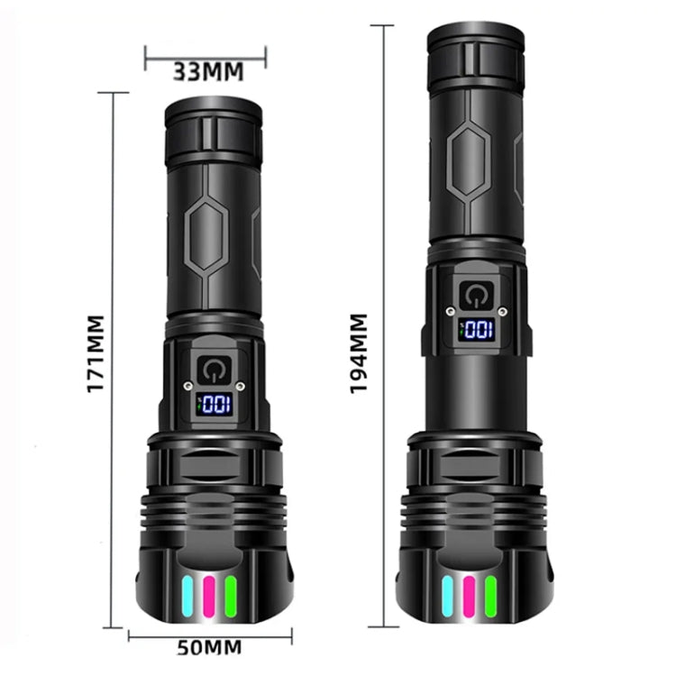 E-SMARTER A08 Flat Port Digital Display Fluorescent Strip Flashlight High Power LED Strong Light Flashlight - Battery Not Included