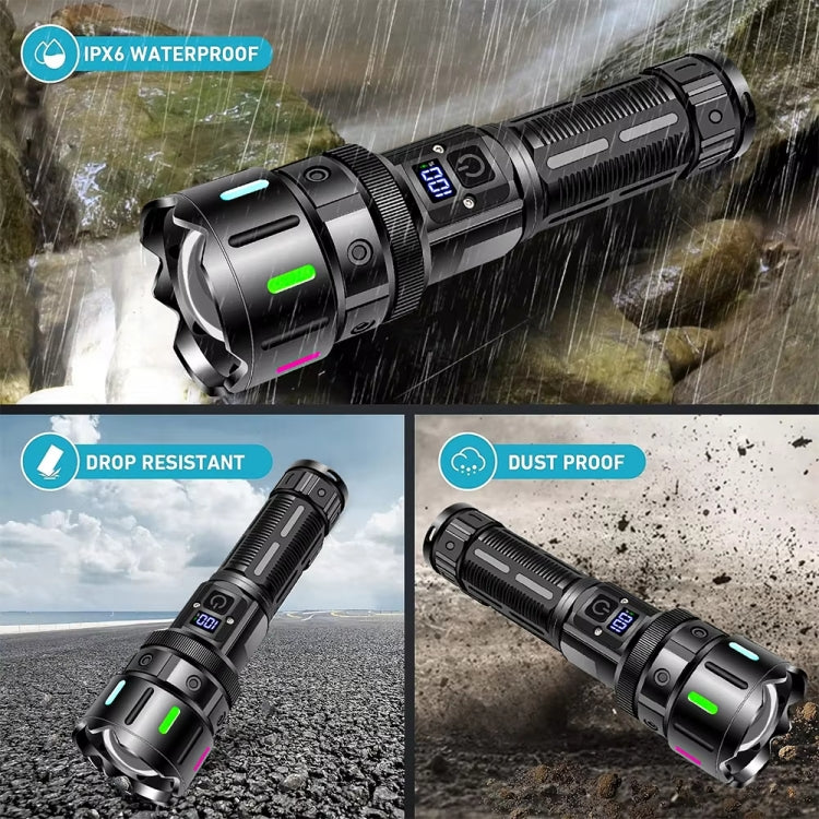 E-SMARTER A08 Flat Port Digital Display Fluorescent Strip Flashlight High Power LED Strong Light Flashlight - Battery Not Included
