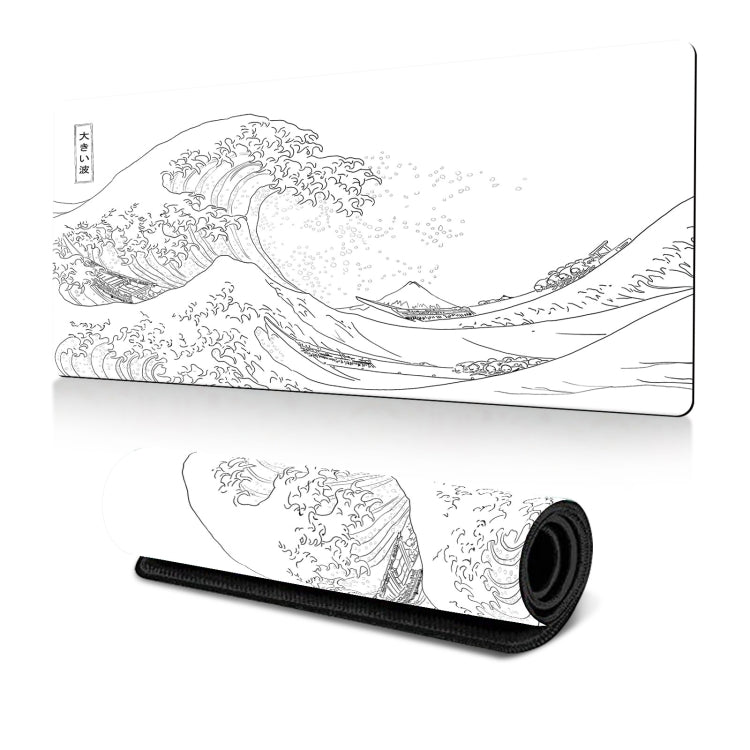 300x800x2mm Big Wave Gaming Mouse Pad Non-Slip Rubber Desk Mat