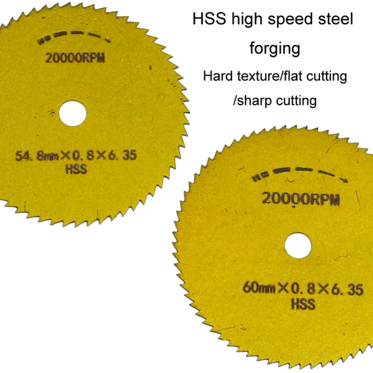 10pcs /Set High-Speed Steel Cutting Blade Multi-Size Cutting Wood PVC Electric Grinder Saw Blade Tool With 3.17mm+6mm Pole, Color: Black