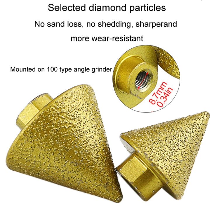 Diamond Chamfering Machine Conical Grinding Bit Tile Marble Quartz Drilling Hole Reamer Angle Grinder Drill Bit, Style: Large Diameter-Pointed