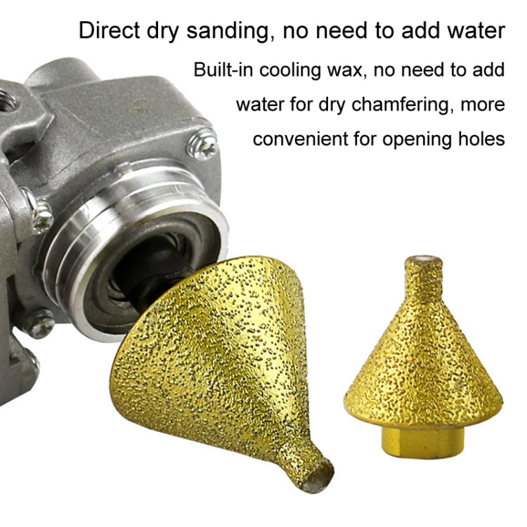 Diamond Chamfering Machine Conical Grinding Bit Tile Marble Quartz Drilling Hole Reamer Angle Grinder Drill Bit, Style: Large Diameter-Flat Head