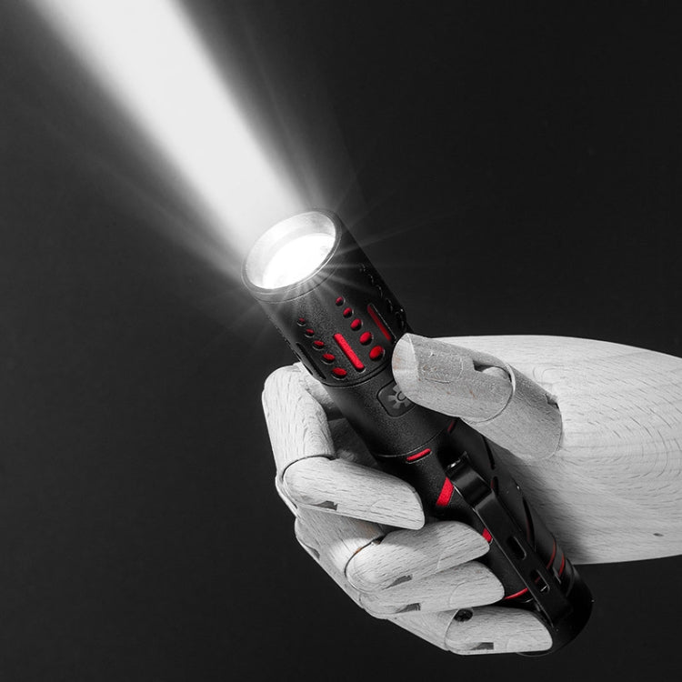 E-SMARTER XQ-S50 Mini Laser Flashlight Retractable Zoom Pen Clip LED Emergency Overhaul Flashlight - Battery Not Included