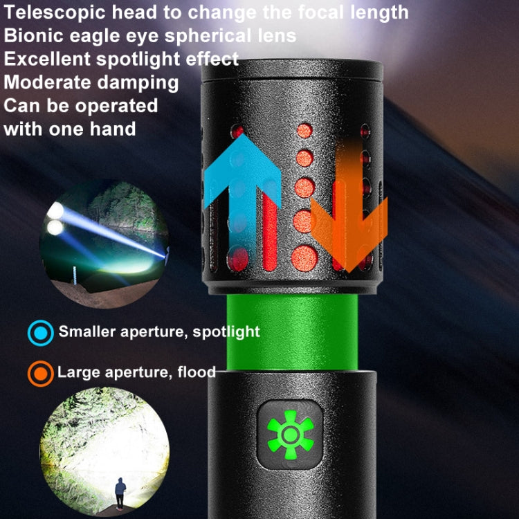 E-SMARTER XQ-S50 Mini Laser Flashlight Retractable Zoom Pen Clip LED Emergency Overhaul Flashlight - Battery Not Included