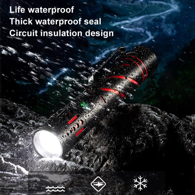 E-SMARTER XQ-S50 Mini Laser Flashlight Retractable Zoom Pen Clip LED Emergency Overhaul Flashlight - Battery Not Included
