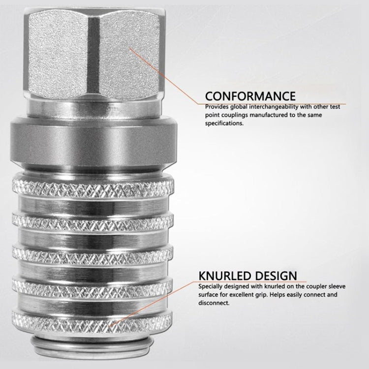 PD242 Series PD Steel Hydraulic Test Port And Diagnostic Equipment Quick Connect Coupler - Silver