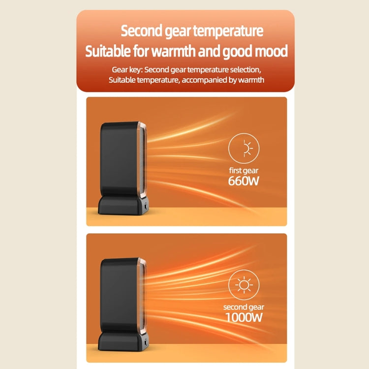 1000W High-power Household Heater Small Desktop Ceramic PTC Heating Heater, Spec: US Plug
