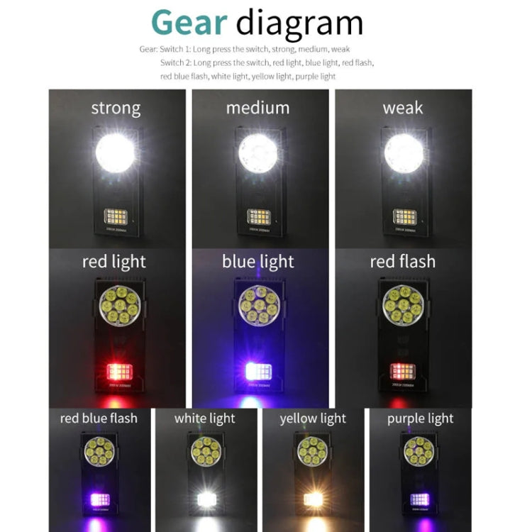 E-SMARTER D85 8 Eyes Strong Magnetic Adsorption Mini Carry-on Keychain Flat Work Light