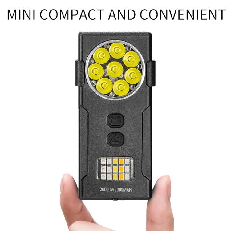 E-SMARTER D85 8 Eyes Strong Magnetic Adsorption Mini Carry-on Keychain Flat Work Light