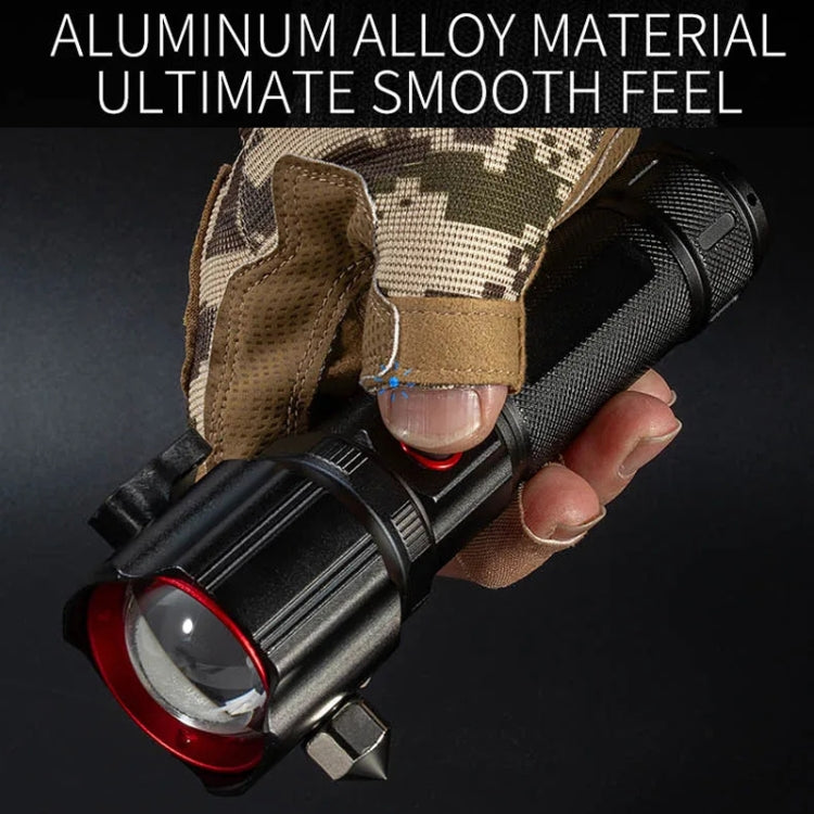E-SMARTER W5196 Laser Life Saving Flashlight Seat Belt Cutting Emergency Car Backup Tool Flashlight