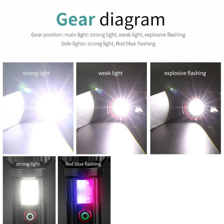 E-SMARTER W5197 Laser Life Saving Flashlight Seat Belt Cutting Emergency Car Backup Tool Flashlight