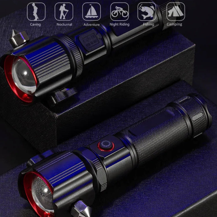 E-SMARTER W5197 Laser Life Saving Flashlight Seat Belt Cutting Emergency Car Backup Tool Flashlight