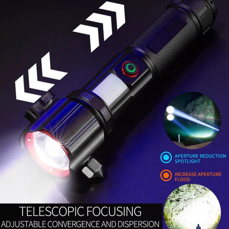 E-SMARTER W5197 Laser Life Saving Flashlight Seat Belt Cutting Emergency Car Backup Tool Flashlight
