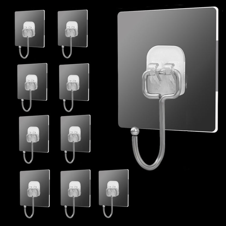 10pcs /Pack 2.75 Inch Square Self-Adhesive Traceless Hooks For Hanging