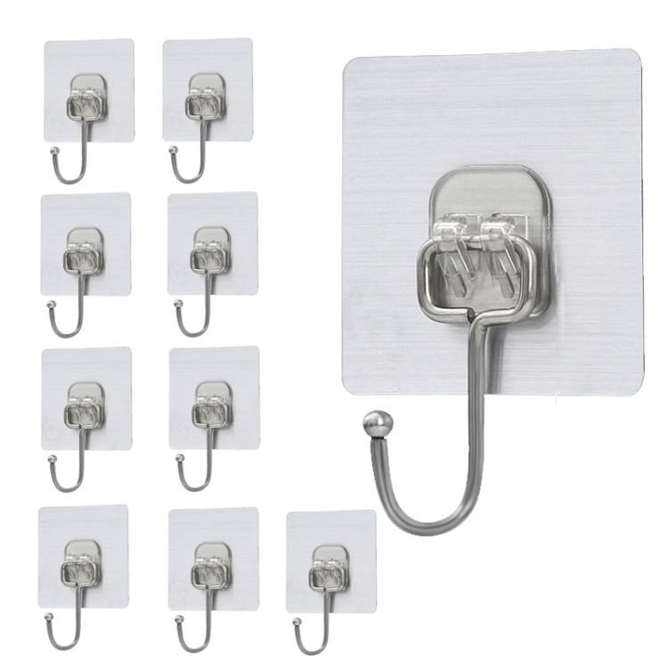 10pcs /Pack 2.75 Inch Square Self-Adhesive Traceless Hooks For Hanging