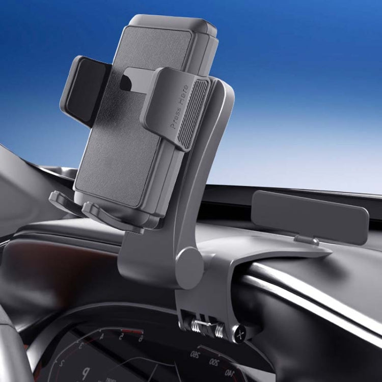 Car Dashboard Multifunctional Rotating And Folding Cell Phone Navigation Holder - Black