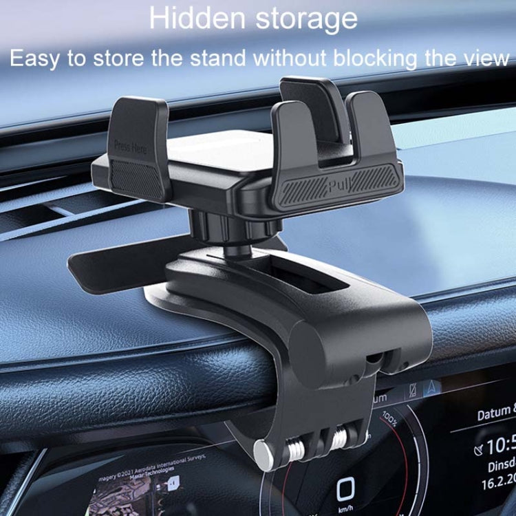 Car Dashboard Multifunctional Rotating And Folding Cell Phone Navigation Holder - Black