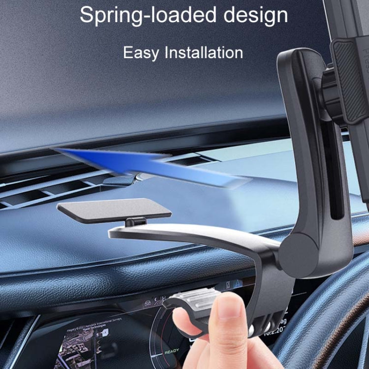 Car Dashboard Multifunctional Rotating And Folding Cell Phone Navigation Holder - Black