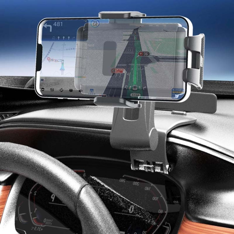 Car Dashboard Multifunctional Rotating And Folding Cell Phone Navigation Holder - Black