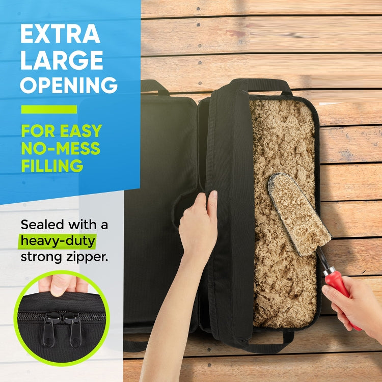 Patio Parasol Fixed Sandbag Oxford Cloth Waterproof Cover, Shape: Split Square - Black