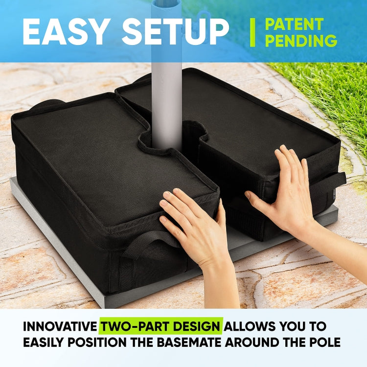 Patio Parasol Fixed Sandbag Oxford Cloth Waterproof Cover, Shape: Split Square - Black