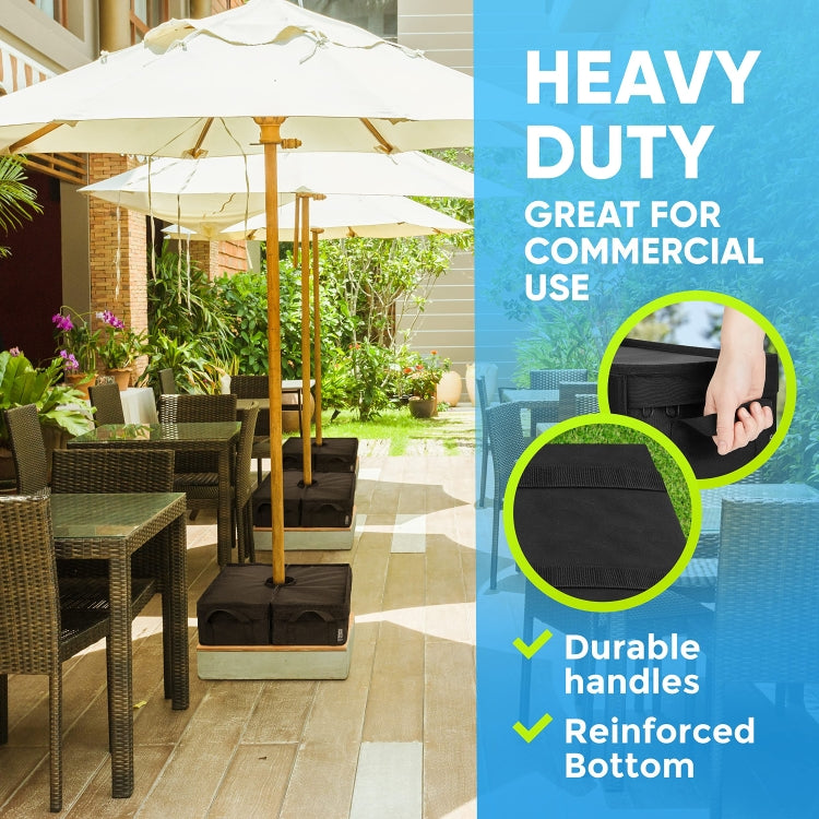 Patio Parasol Fixed Sandbag Oxford Cloth Waterproof Cover, Shape: Split Square - Black