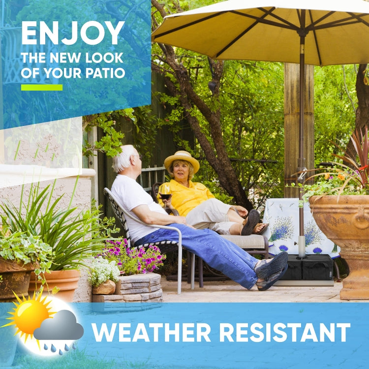 Patio Parasol Fixed Sandbag Oxford Cloth Waterproof Cover, Shape: Split Square - Black
