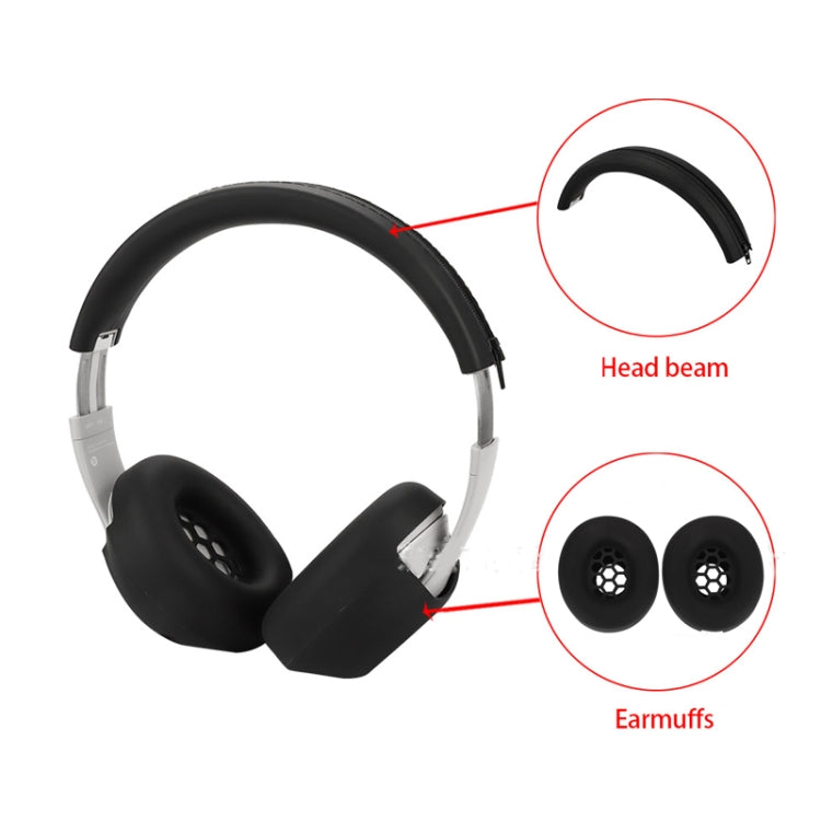 For Beats Studio Pro Headphones Silicone Ear Cushion + Headband Cover Set
