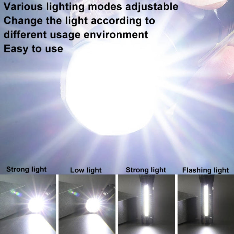 E-SMARTER P27 Pen Clip Strong Light Flashlight Laser Wick High Bright Side Light Outdoor Emergency Adventure Flashlight - Battery Not Included