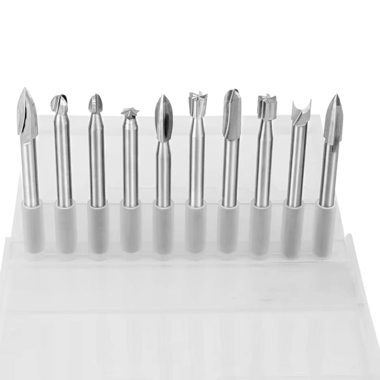 10pcs/ Set Electric Wood Carving Root Carving Tools Woodworking Engraving Polishing Tool Heads Milling Cutters Drill Bits