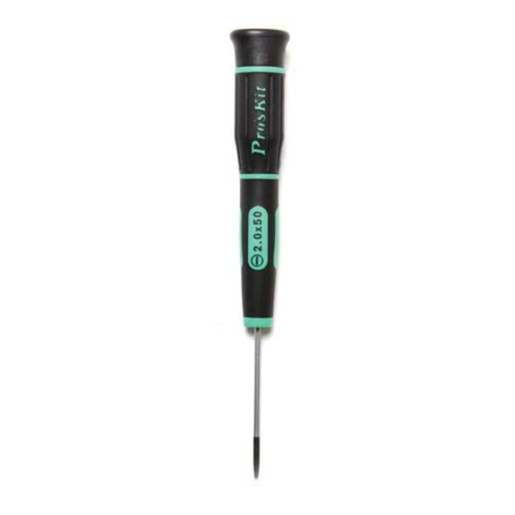 ProsKit SD-081-S3 Slotted Precision Screwdriver - 2.0 x 50mm for Daily Electronics Repairs - Green Black