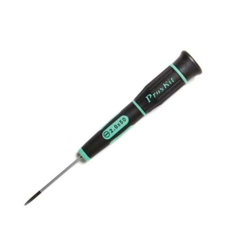 ProsKit SD-081-S3 Slotted Precision Screwdriver - 2.0 x 50mm for Daily Electronics Repairs - Green Black