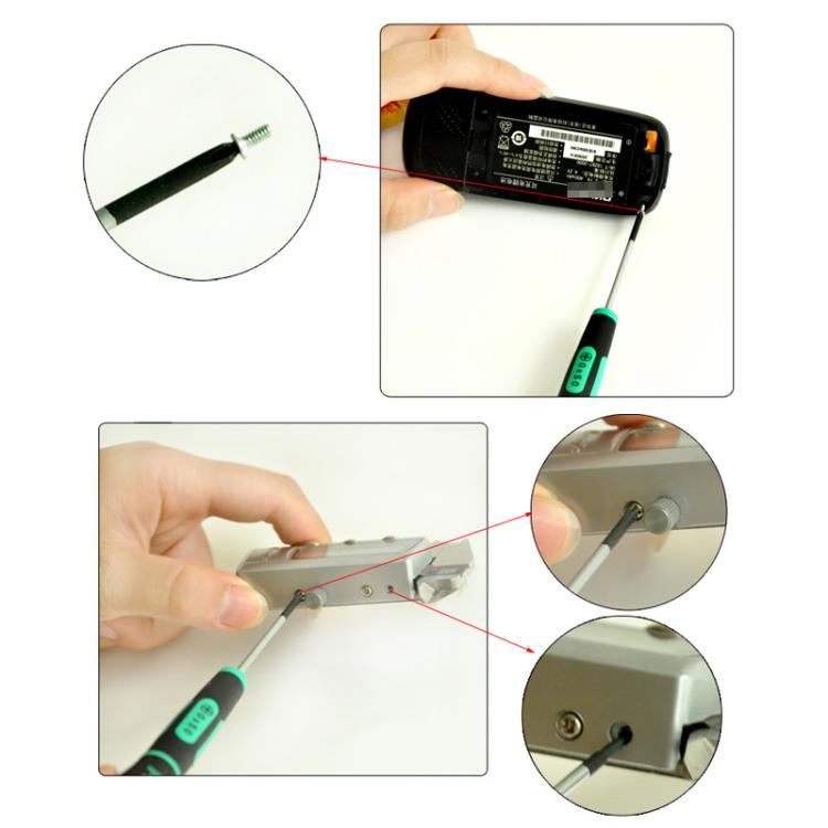 ProsKit SD-081-S3 Slotted Precision Screwdriver - 2.0 x 50mm for Daily Electronics Repairs - Green Black