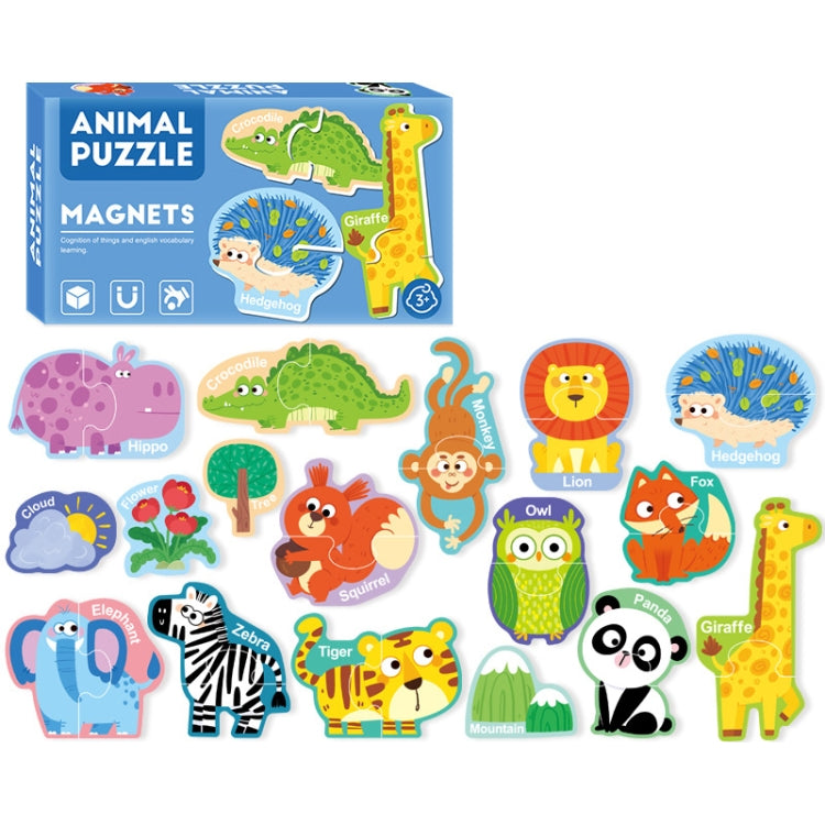 Children Educational Fun Magnetic Puzzle Refrigerator Magnets, Spec: Animal Theme