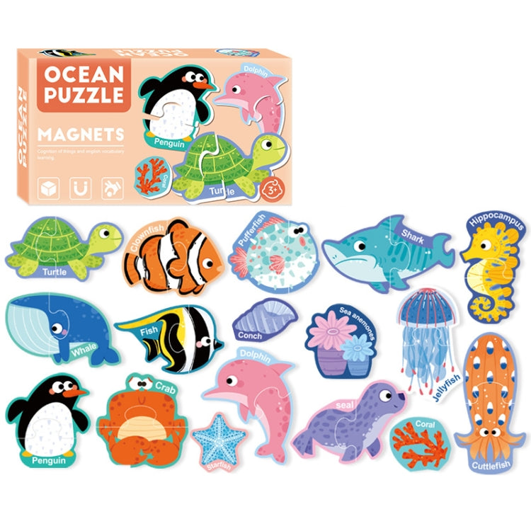 Children Educational Fun Magnetic Puzzle Refrigerator Magnets, Spec: Ocean World