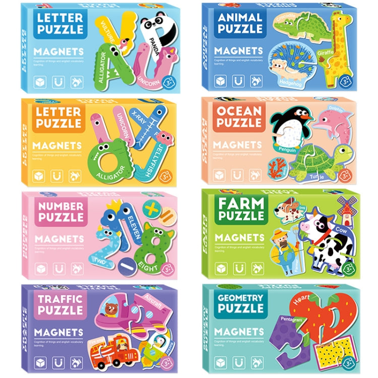 Children Educational Fun Magnetic Puzzle Refrigerator Magnets, Spec: Transportation Series