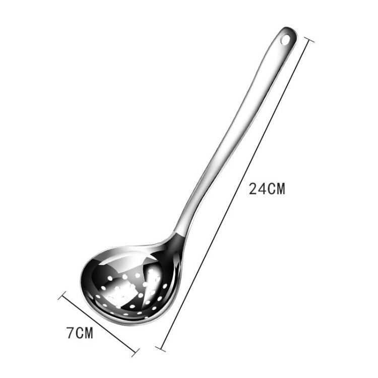 Stainless Steel Household Thickened Deepening Spoon, Style: Leaky Spoon Small