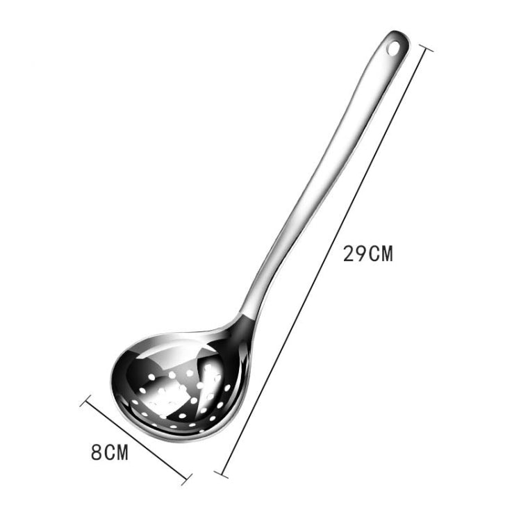 Stainless Steel Household Thickened Deepening Spoon, Style: Leaky Spoon Large