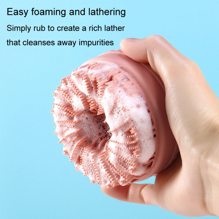 Multi-Functional Shower Scrubbing Ball Bathing Cleaning Brush Silicone Shower Brush, Color: Shampoo Pink
