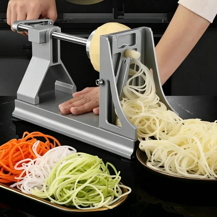 Multifunctional Rotary Potato Slicer Kitchen Hand Crank Slicing Tool - Aluminum Alloy Model