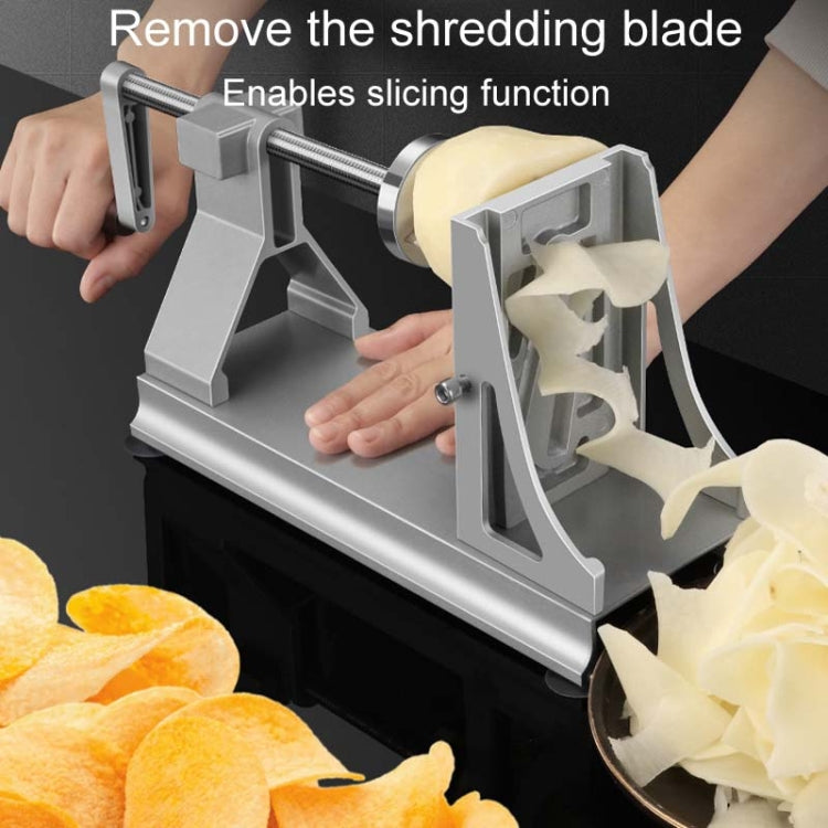 Multifunctional Rotary Potato Slicer Kitchen Hand Crank Slicing Tool - Aluminum Alloy Model
