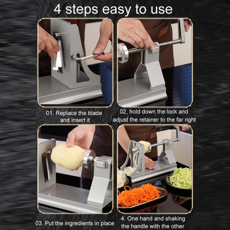 Multifunctional Rotary Potato Slicer Kitchen Hand Crank Slicing Tool - Aluminum Alloy Model