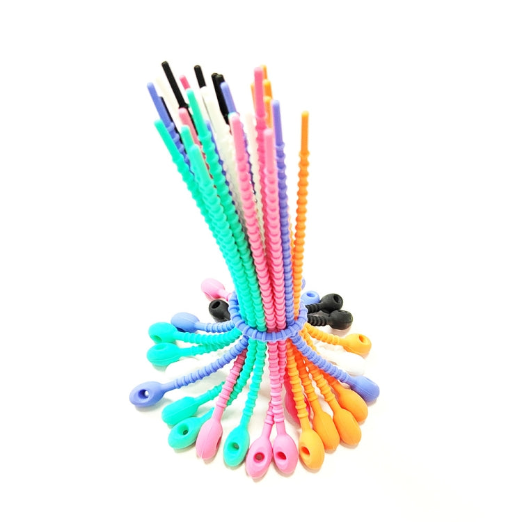 100pcs /Pack Silicone Ties Multi-Use Food Bag Clip Data Cable Winder Organizer 15cm