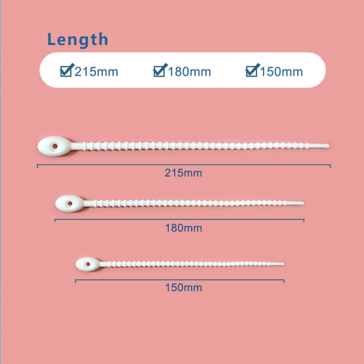 100pcs /Pack Silicone Ties Multi-Use Food Bag Clip Data Cable Winder Organizer 15cm