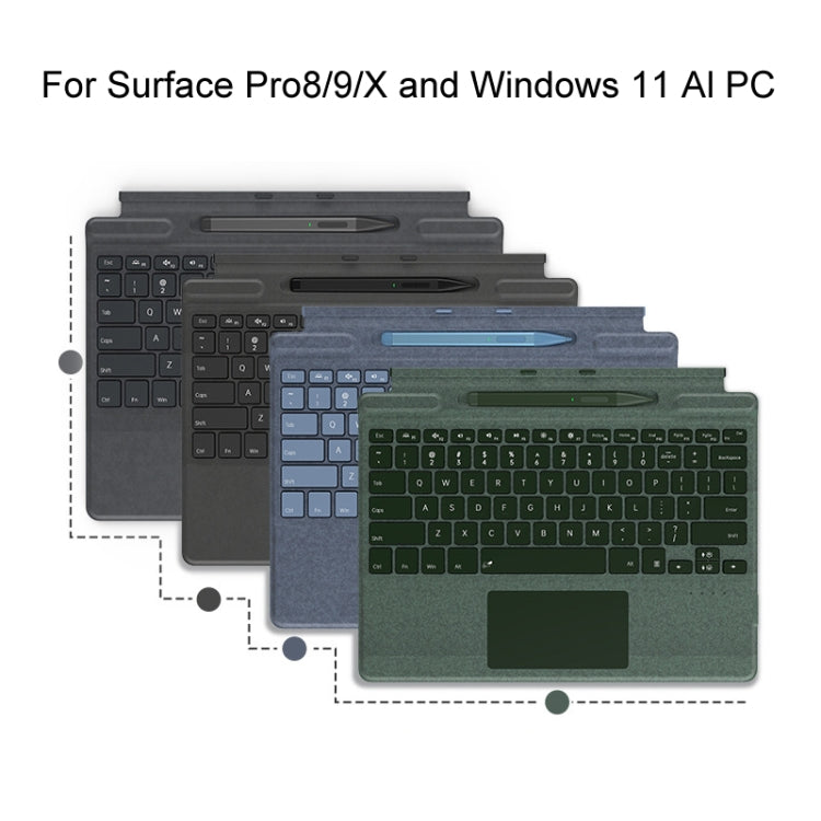 For Microsoft Surface Pro 8 / 9 / 10 / X Bluetooth Keyboard Magnetic Tablet Wireless Touch Backlit Keyboard With Pen Slot