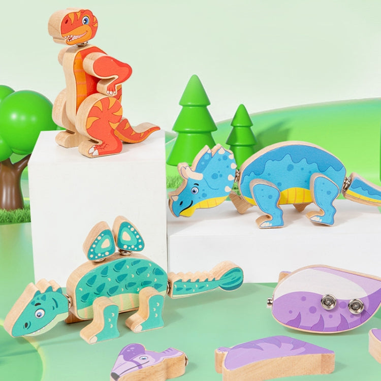 DIY Three-dimensional Cartoon Animal Wooden Assembly Building Blocks