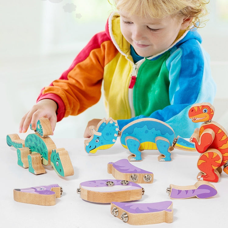 DIY Three-dimensional Cartoon Animal Wooden Assembly Building Blocks
