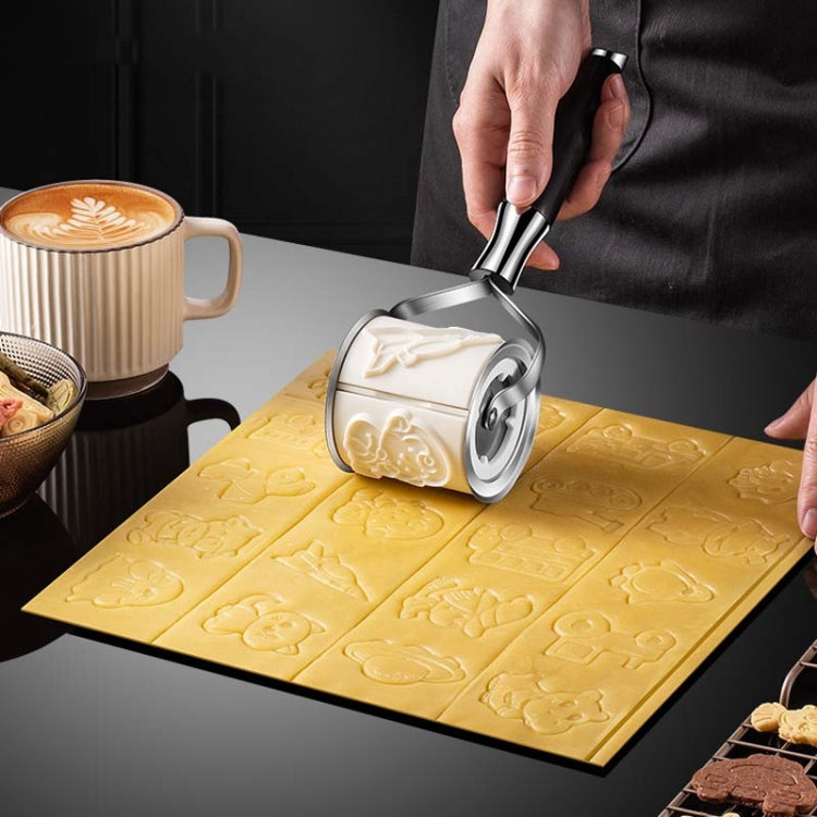 Household Stainless Steel Cookie Mold Multifunctional Magnetic DIY Baking Tool, Style: Roller Type