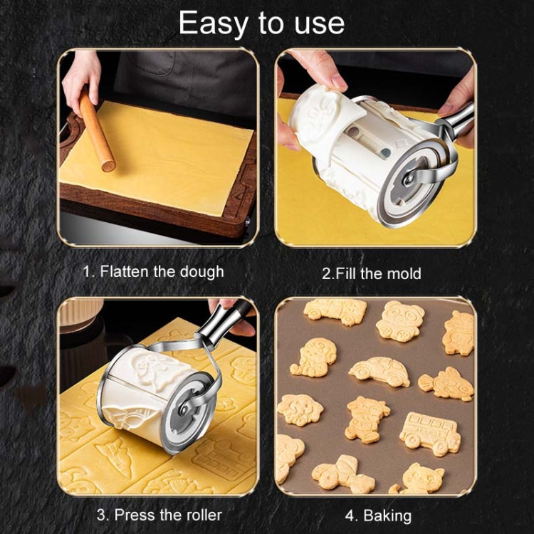 Household Stainless Steel Cookie Mold Multifunctional Magnetic DIY Baking Tool, Style: Roller Type